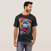 Graffiti Art of a Scottish Fold Cat T-Shirt (Vorne ganz)
