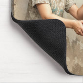 Graffiti Art of Young Girl Watering a City Tree Mousepad (Ecke)