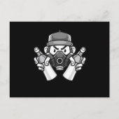 Graffiti Artist Gas Mask Urban Spray Can Painter H Postkarte (Vorderseite)