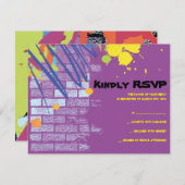 Graffiti Artist Girl Bat Mitzvah Einladungs-Antwor RSVP Karte (Vorne/Hinten)