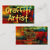 Graffiti Artist in Paint Business Card Visitenkarte (Vorne/Hinten)