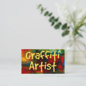 Graffiti Artist in Paint Business Card Visitenkarte (Stehend Vorderseite)