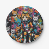 Graffiti Artist Legend Cat Birthday Pappteller (Vorderseite)