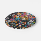 Graffiti Artist Legend Cat Birthday Pappteller (Schrägansicht)