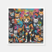 Graffiti Artist Legend Cat Happy Birthday Serviette (Vorderseite)