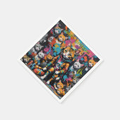 Graffiti Artist Legend Cat Happy Birthday Serviette (Ecke)