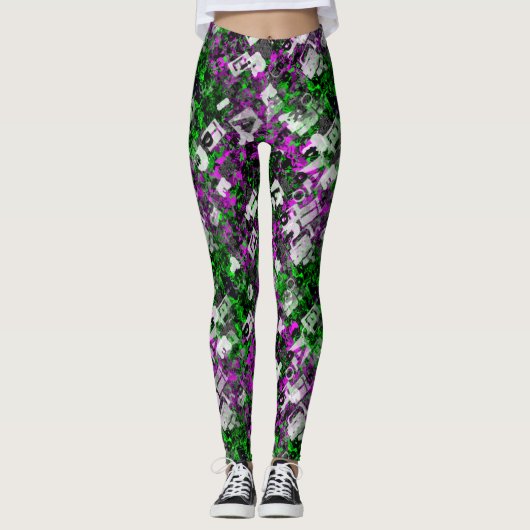 Graffiti Artist Paint Splash Splattered Edgy Rebel Leggings (Vorderseite)