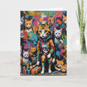 Graffiti Artist Street Cat Milestone Geburtstag Karte (Vorderseite)
