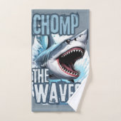 Graffiti-Artwor mit weißem und zyanischem Hai Badhandtuch Set (Handtuch)