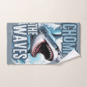 Graffiti-Artwor mit weißem und zyanischem Hai Badhandtuch Set (Handtuch)