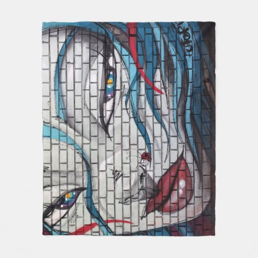 Graffiti Asian Girl Fleecedecke (Vorderseite)
