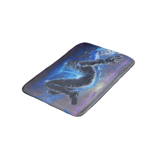 Graffiti Astronaut Badematte (Schrägansicht)