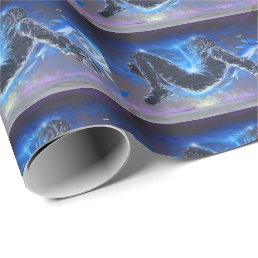 Graffiti Astronaut Geschenkpapier (Rolleneckpunkt)