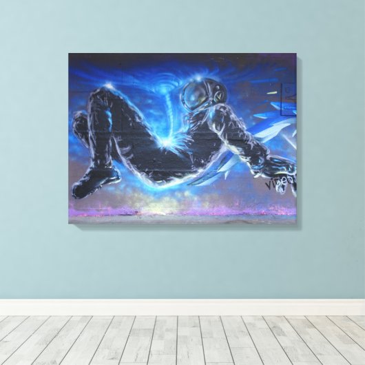 Graffiti Astronaut Leinwanddruck (Insitu (Holzboden))