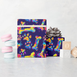 Graffiti-Aufdruck eines Knochens und eines Hundes Geschenkpapier