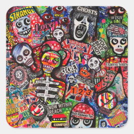 Graffiti-Aufkleber von Ray Dust Quadratischer Aufkleber