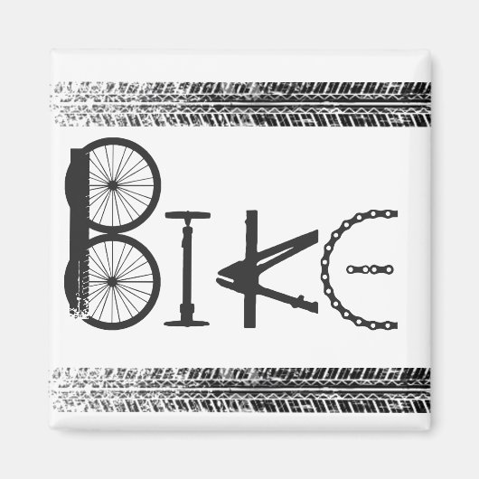 Graffiti aus Fahrradteilen mit Reißspuren Magnet (Vorne)