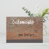 Graffiti-Backsteinmauer kundengerecht Einladung (Stehend Vorderseite)