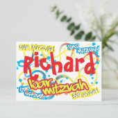 Graffiti Bar Mitzvah UAWG RSVP Karte (Stehend Vorderseite)