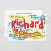 Graffiti Bar Mitzvah UAWG RSVP Karte (Vorne/Hinten)