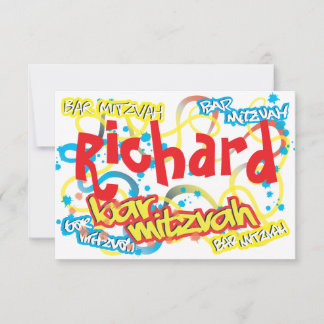Graffiti Bar Mitzvah UAWG RSVP Karte