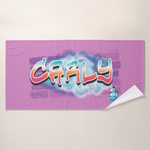 Graffiti Bath Beach Tower Badehandtuch