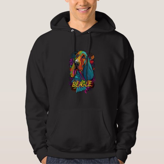 Graffiti Beagle Mom Mural Street Inspired for Pet  Hoodie (Vorderseite)