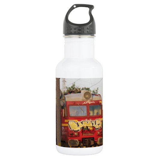 Graffiti bedeckter Zug Trinkflasche (Vorderseite)