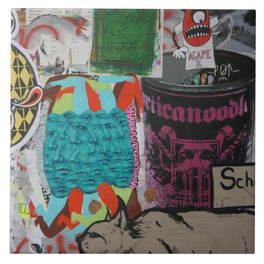 Graffiti, Berlin, Deutschland Fliese (Vorderseite)