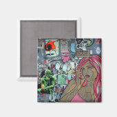 Graffiti, Berlin, Deutschland Magnet (Vorderseite/Rückseite)