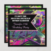 Graffiti beschriften Geburtstags-Einladung Einladung (Vorne/Hinten)