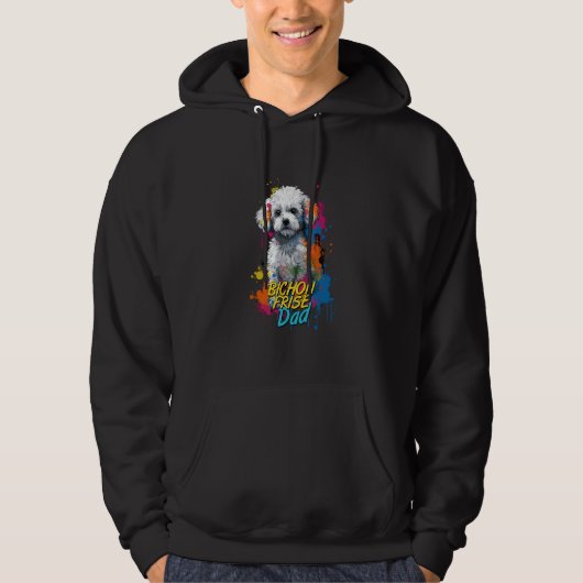 Graffiti Bichon Frise Dad Mural Street Art Bichon Hoodie (Vorderseite)