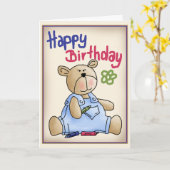 Graffiti Birthday Bear Karte (Gelbe Blume)