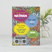 Graffiti Birthday Party Art Handwerk Spray Paint I Einladung (Stehend Vorderseite)