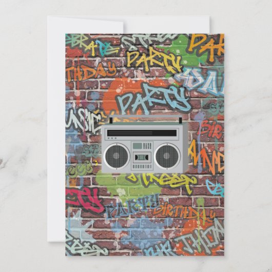 Graffiti Birthday Party Art Handwerk Spray Paint I Einladung (Rückseite)