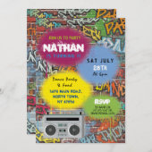 Graffiti Birthday Party Art Handwerk Spray Paint I Einladung (Vorne/Hinten)