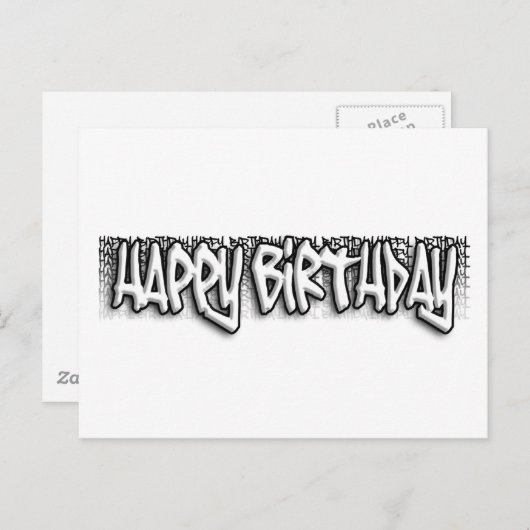Graffiti Birthday Postkarte (Vorne/Hinten)
