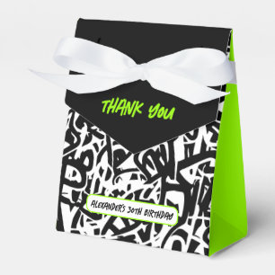 Graffiti Black Green Vielen Dank zum Geburtstag Geschenkschachtel