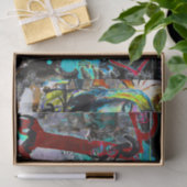 Graffiti Black Red Urban Street Wall Art Seidenpapier (Geschenk)