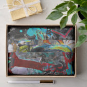 Graffiti Black Red Urban Street Wall Art Seidenpapier (Geschenk)