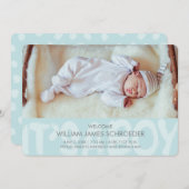 Graffiti Blue Baby Birth Announccard Ankündigung (Vorne/Hinten)