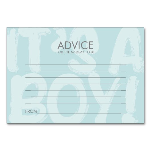 Graffiti Blue Baby Duschberatungskarte für die Mam Tischnummer (Vorderseite)