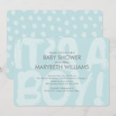 Graffiti Blue Baby Dusche Einladung (Vorne/Hinten)