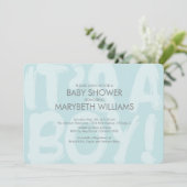 Graffiti Blue Baby Dusche Einladung (Stehend Vorderseite)