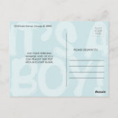 Graffiti Blue Baby Geburtsankündigung Postkarte (Rückseite)