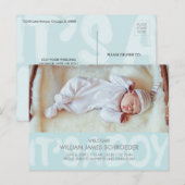Graffiti Blue Baby Geburtsankündigung Postkarte (Vorne/Hinten)