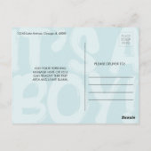 Graffiti Blue Baby Geburtsankündigung Postkarte (Rückseite)