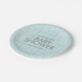 Graffiti Blue Baby Shower Paper Plate Pappteller (Schrägansicht)