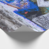 Graffiti Blue Urban Grunge Street Wall Malerei Geschenkpapier (Ecke)
