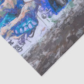 Graffiti Blue Urban Grunge Street Wall Malerei Seidenpapier (Ausschnitt)